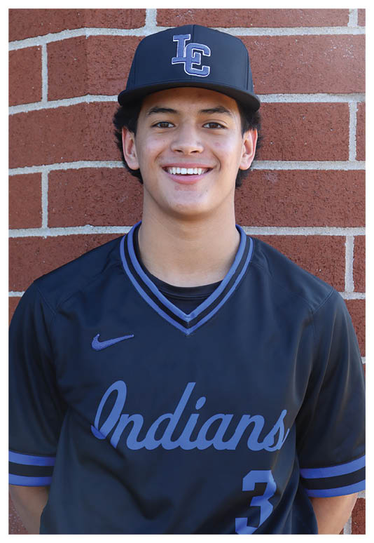 A man wearing a black and blue baseball jersey with the number 3 on it. Description generated by AI