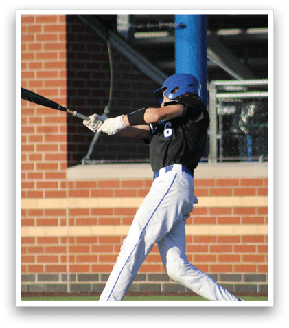 A baseball player is swinging a bat. Description generated by AI