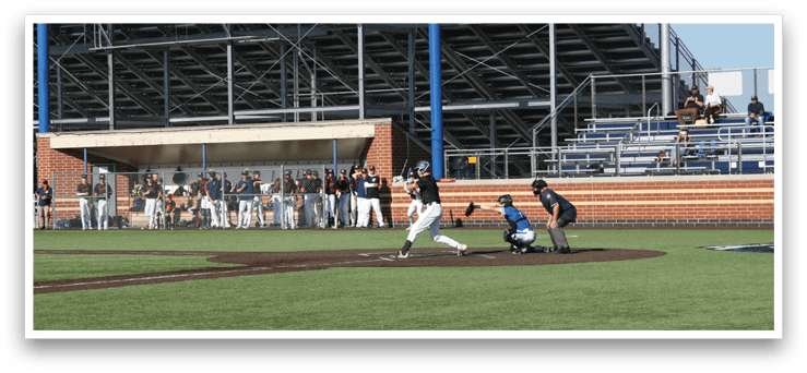 A baseball game is taking place in a stadium. Description generated by AI