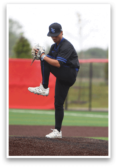 A baseball player is pitching a ball. Description generated by AI