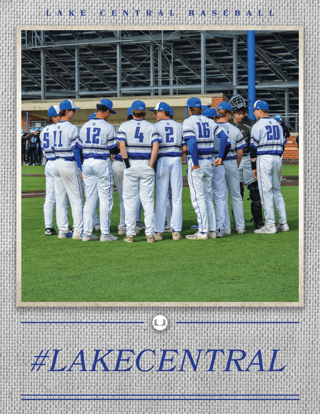 Baseball players in blue and white uniforms. Description generated by AI