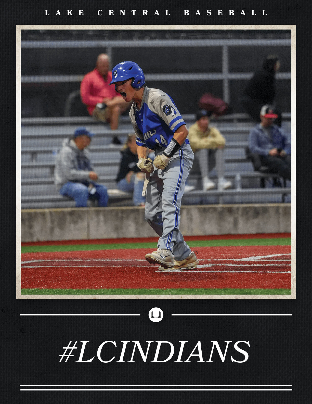 A baseball player wearing a blue helmet and grey uniform. Description generated by AI