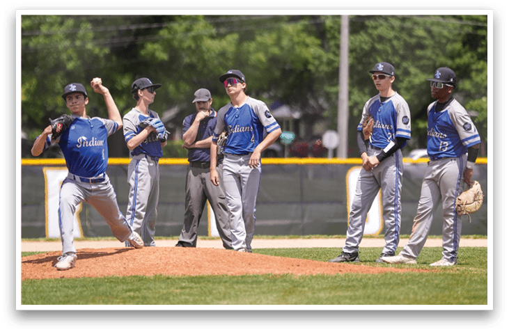 A baseball player is pitching a ball. Description generated by AI