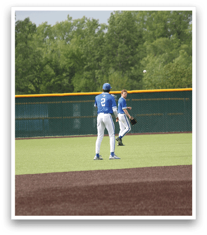 A baseball game is taking place on a field. Description generated by AI