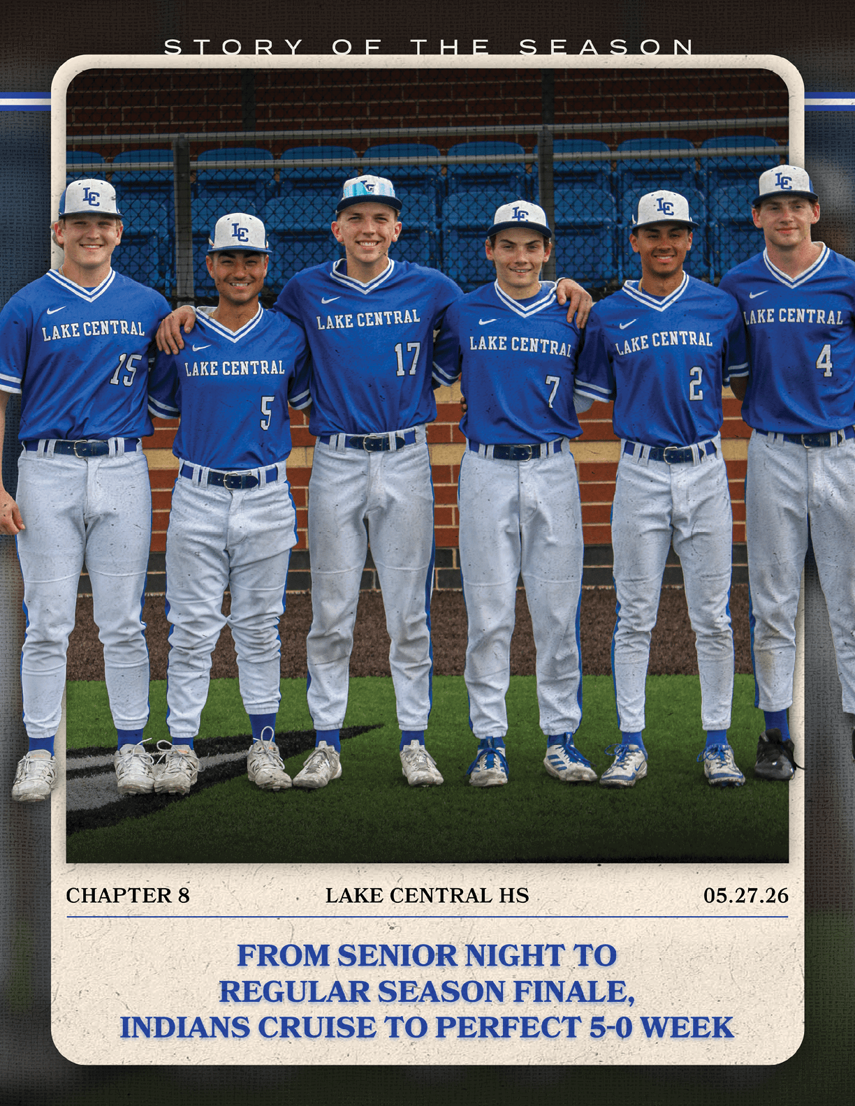 A group of baseball players posing for a picture. Description generated by AI