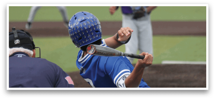 A baseball player is swinging a bat. Description generated by AI