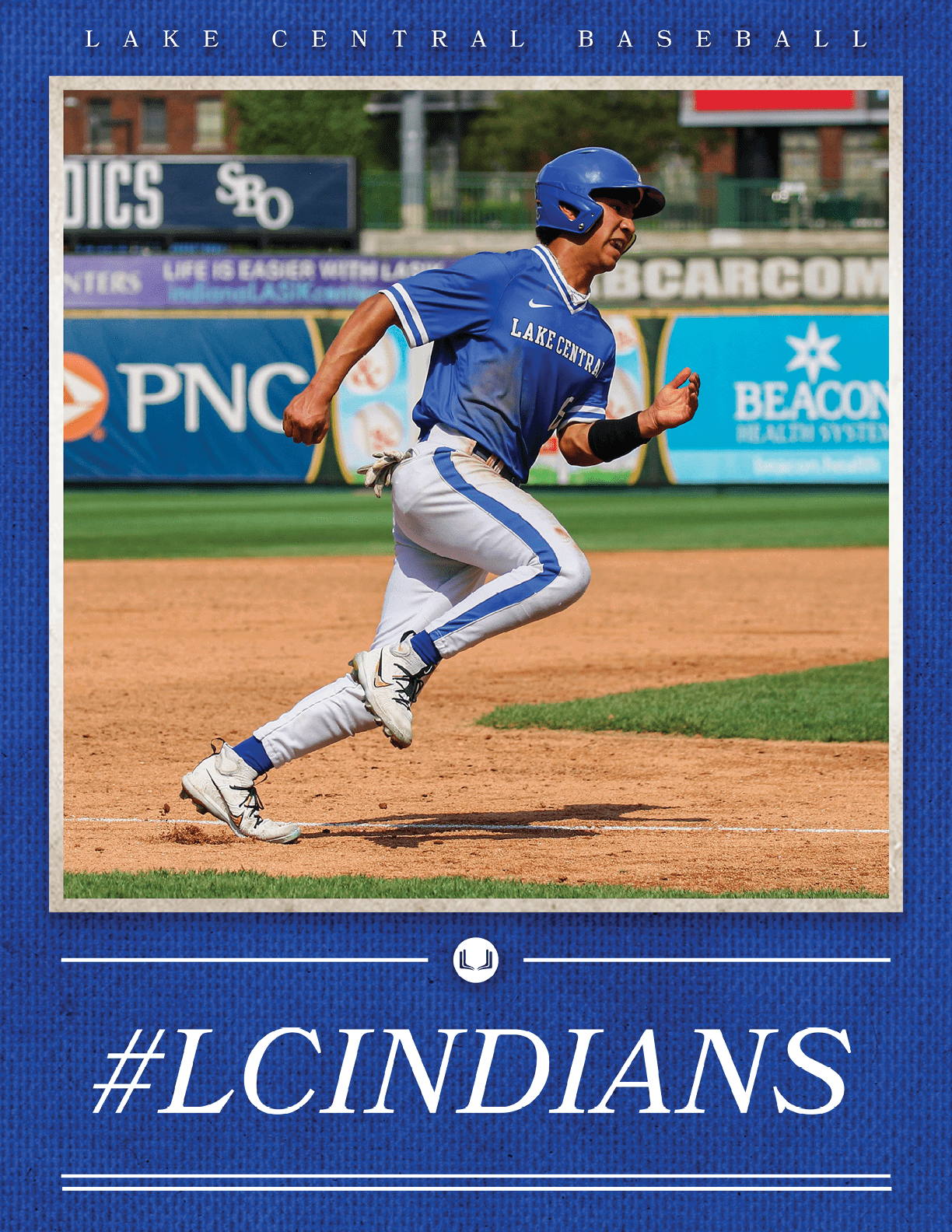 A baseball player running on the field. Description generated by AI