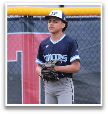 A baseball player stands in the outfield, holding a baseball glove. AI generated content