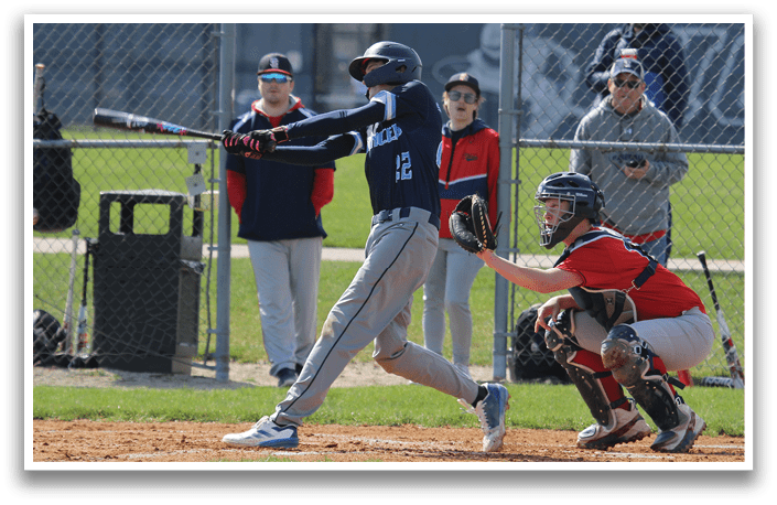 A baseball player is swinging a bat, while a catcher and an umpire watch. AI generated content