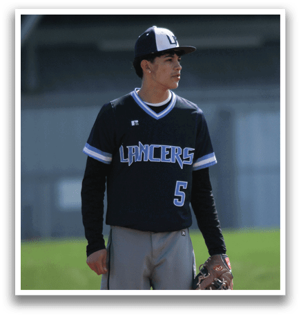 A baseball player wearing a blue and white uniform is standing on the field. AI generated content