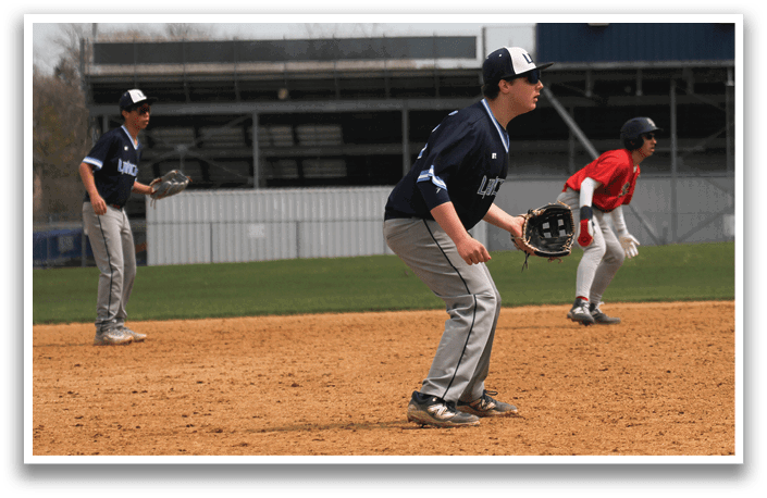A baseball game is in progress with three players on the field. One player is holding a baseball bat, another is wearing a baseball glove, and the third player is standing in the outfield. The players are positioned at various locations on the field, with one player standing closer to the left side, another in the middle, and the third player on the right side. AI generated content