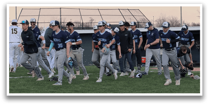 A group of baseball players in uniforms walking on a field. AI generated content