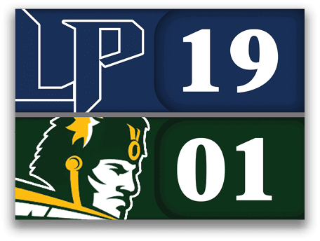 A sports game is being played between two teams, one wearing green and the other wearing yellow. The score is 19 to 10 in favor of the yellow team. AI generated content