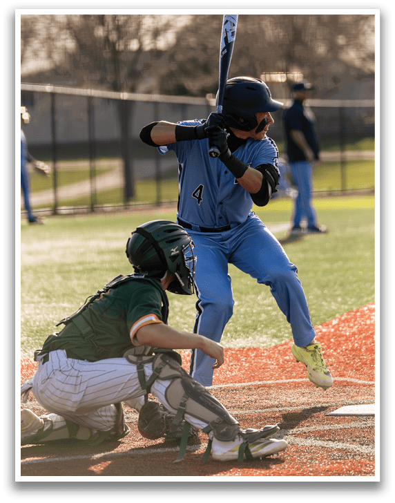 A baseball player is swinging a bat, attempting to hit a ball. The catcher is positioned behind him, ready to catch the ball if the player misses. AI generated content
