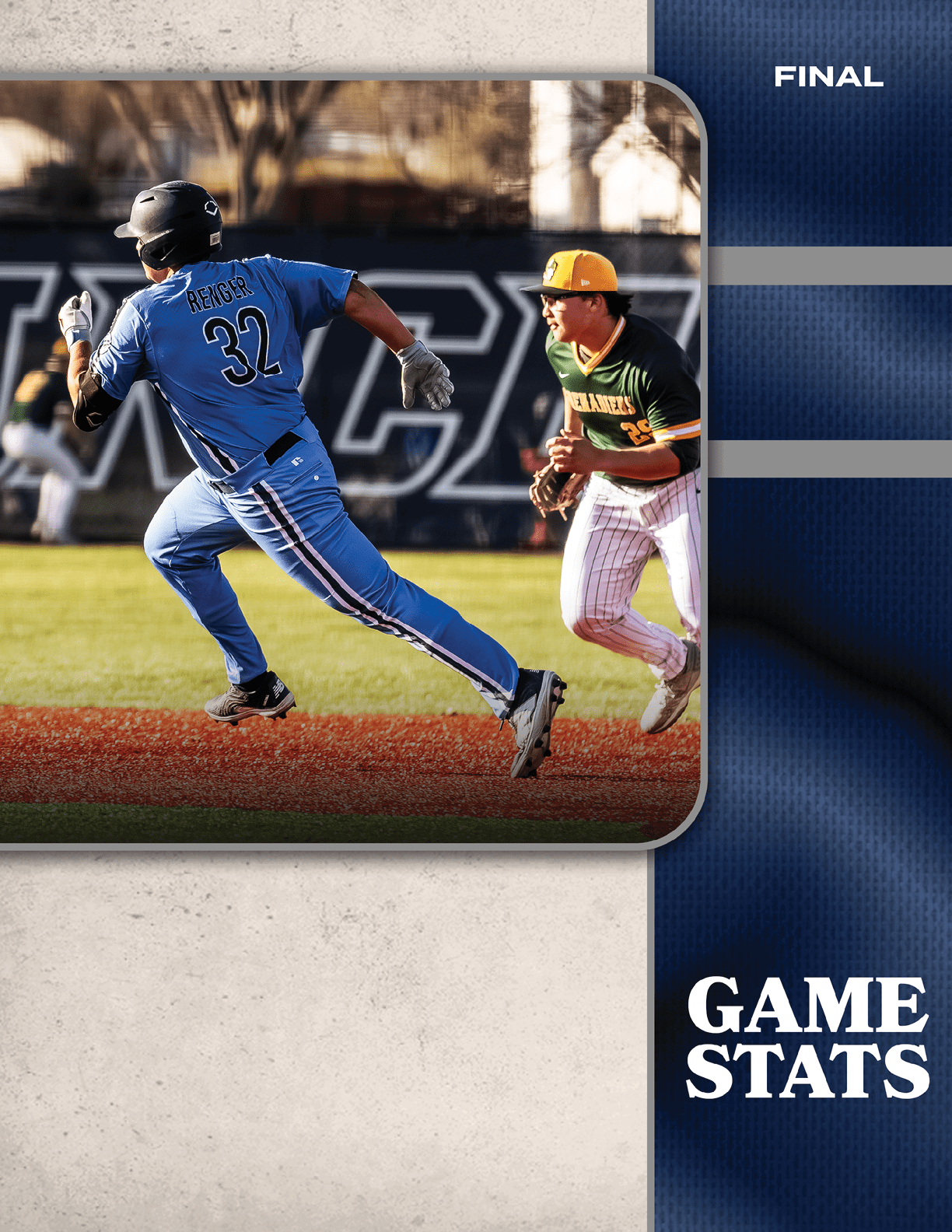 A baseball player in a blue uniform is running towards a base while another player is trying to catch the ball. AI generated content