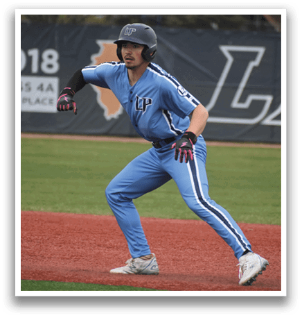 A baseball player in a blue uniform is running on the field. AI generated content