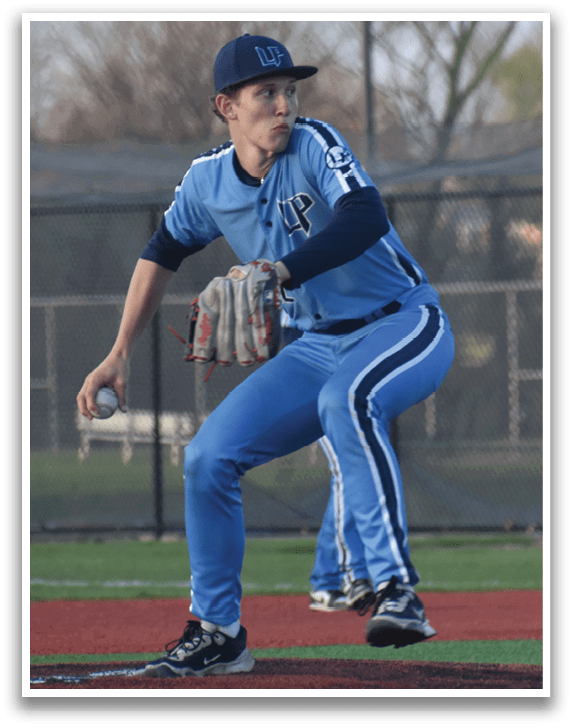 A baseball player in a blue uniform is on the mound, holding a baseball glove. AI generated content
