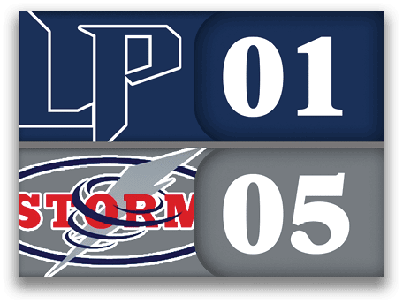 A blue and white banner with the number 05 on it. AI generated content