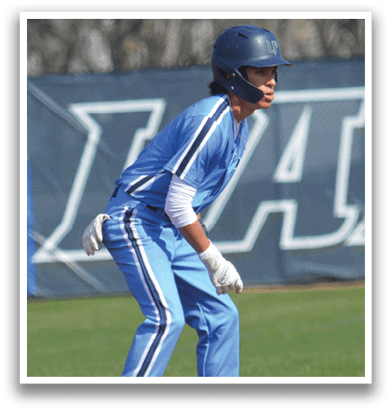 A baseball player in a blue uniform is standing on a field. AI generated content