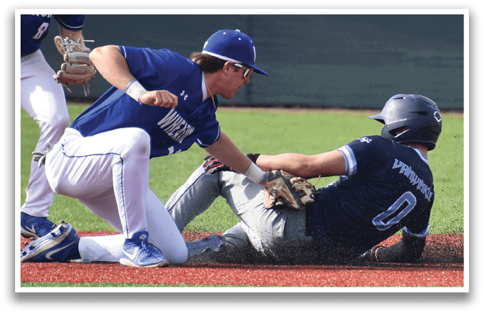 Two baseball players are sliding into a base, with one player attempting to tag the other out. AI generated content
