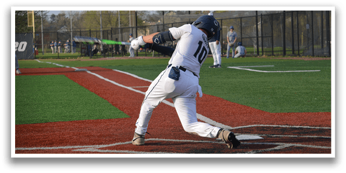 A baseball player is swinging a bat on a field. AI generated content