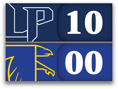 A blue and yellow logo with the number 100 on it. AI generated content