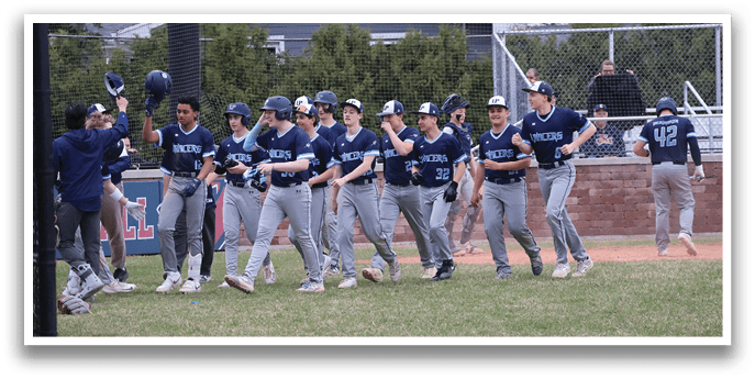 Baseball players celebrating on the field. AI generated content
