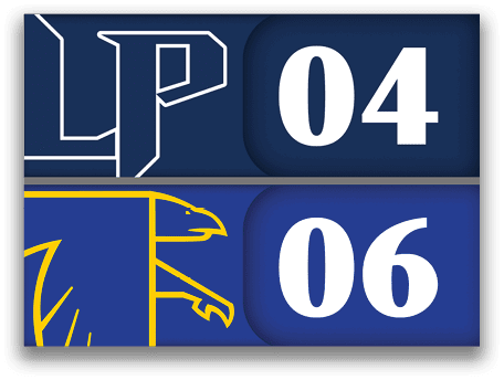 A blue and yellow logo with the number 04 on it. AI generated content