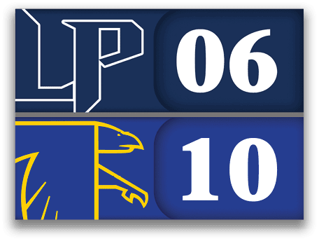 A blue and yellow logo with the number 10 on it. AI generated content