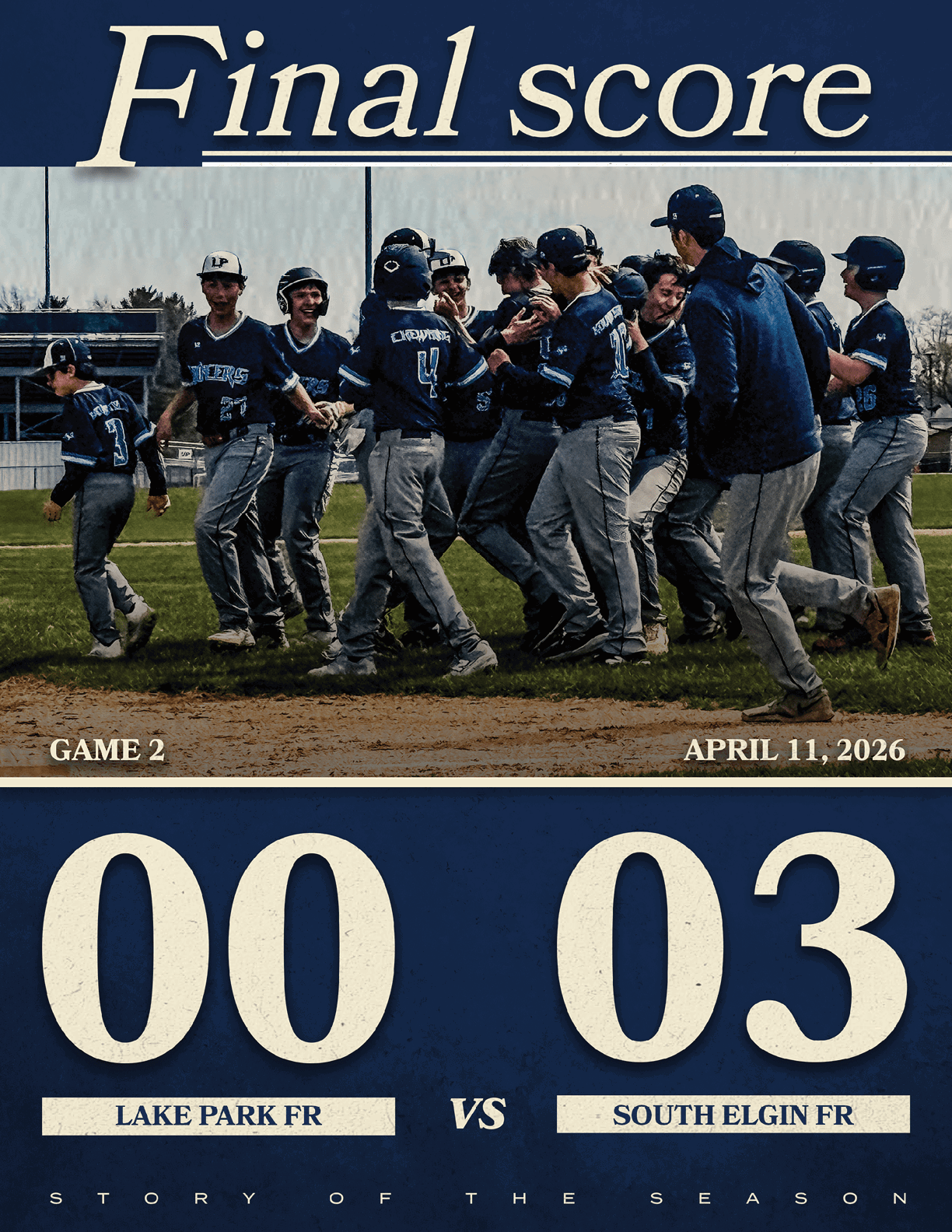 A group of baseball players celebrating a win. AI generated content