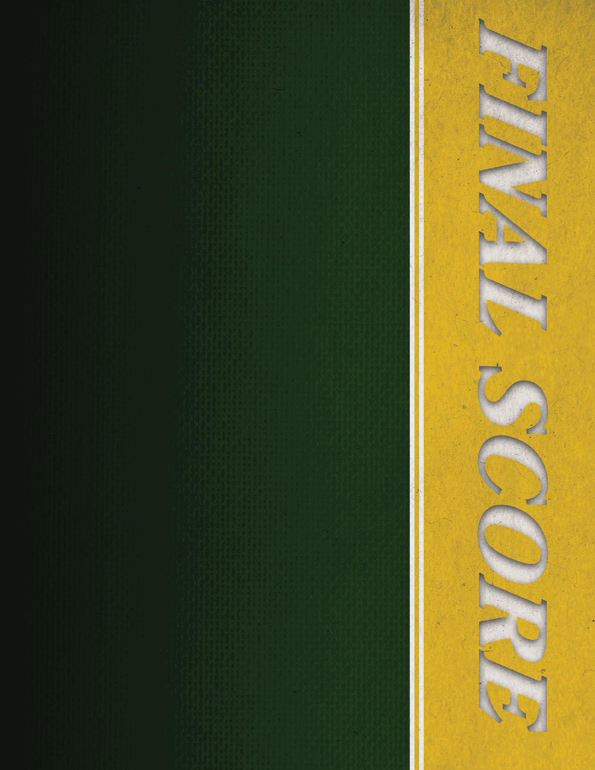 A green and yellow striped banner with the words “Final Score" written on it. AI generated content