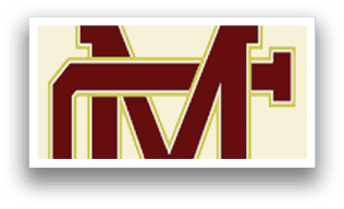 A logo for a college or university, featuring a large M. AI generated content