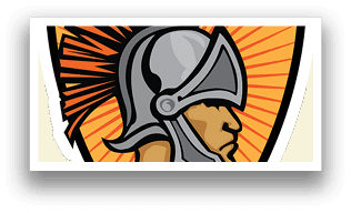 A man wearing a helmet with a red design on it. AI generated content