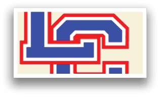 A blue and red logo for LC. AI generated content