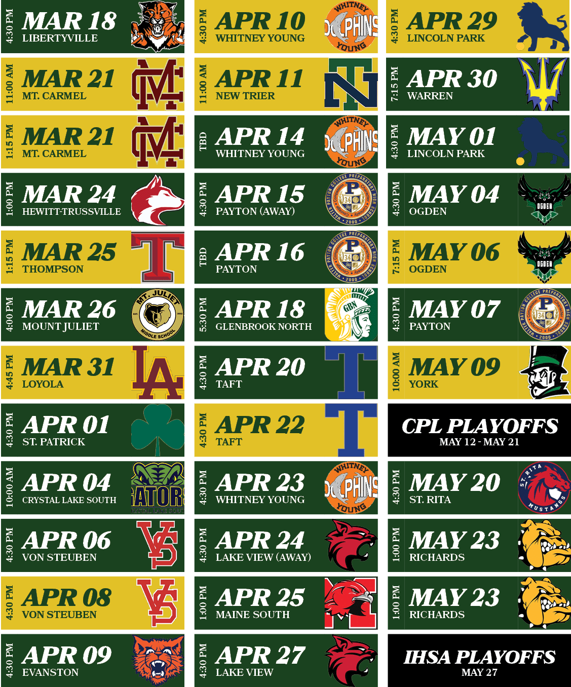 ihsa playoffs may 27,cpl playoffs may 12 may 2