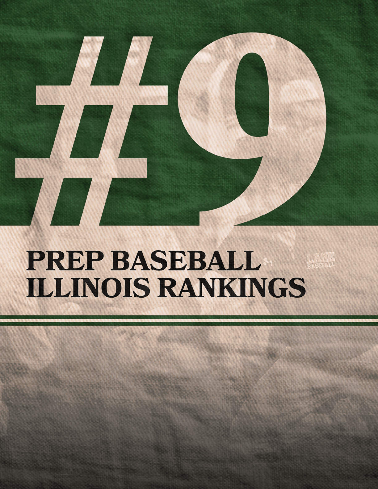 A green and white poster with the number 9 on it. Description generated by AI