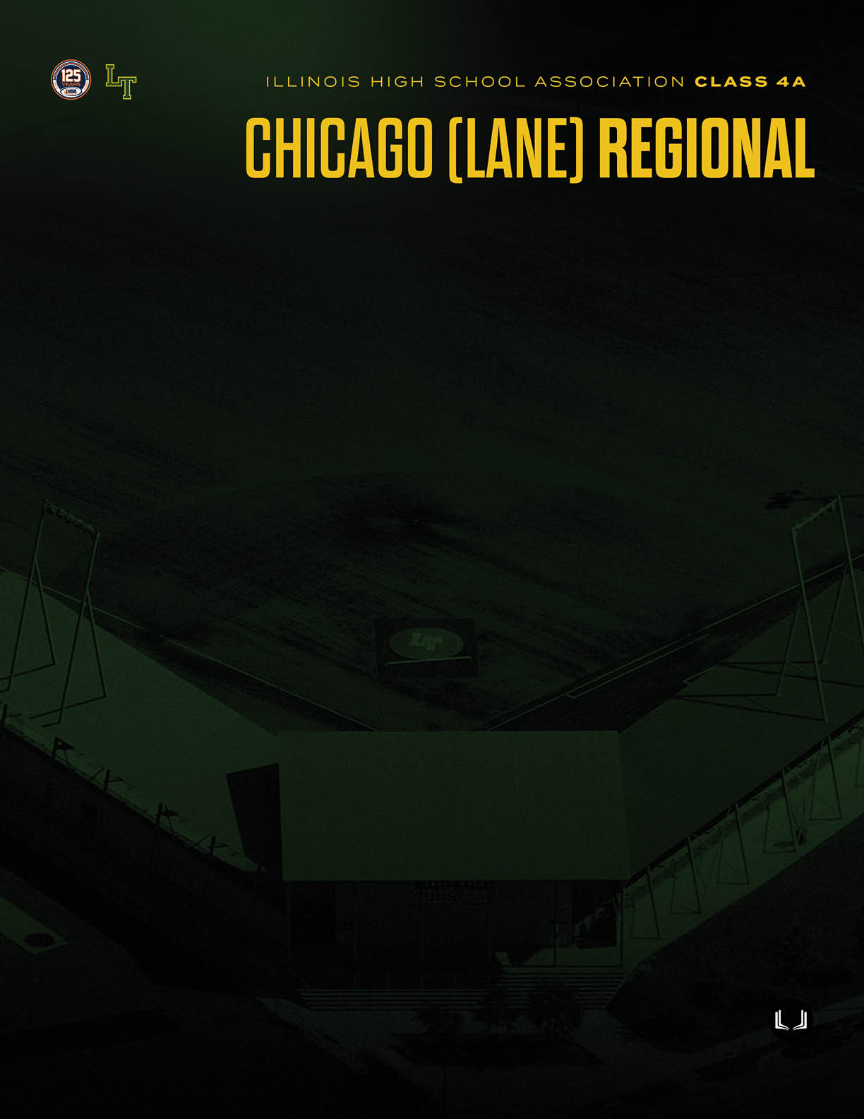 A green and yellow poster for the Illinois High School Association Class 4A. Description generated by AI