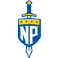 A blue and yellow shield with a sword on top. AI generated content
