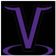 A purple V on a white background. Description generated by AI