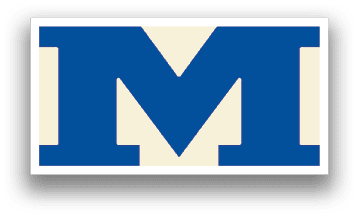 A blue and white M logo. Description generated by AI