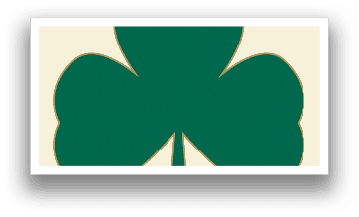 A green four-leaf clover with a gold stem. Description generated by AI
