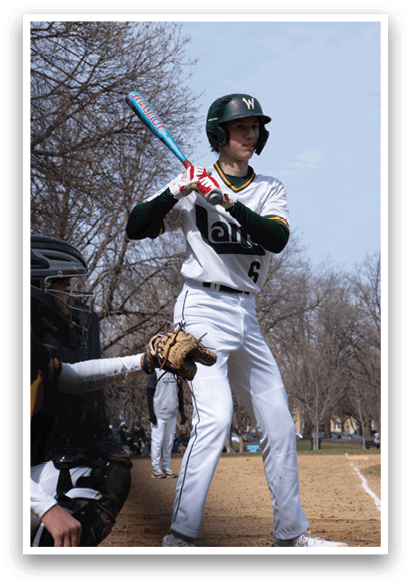 A baseball player in a white uniform is holding a bat and preparing to swing. AI generated content