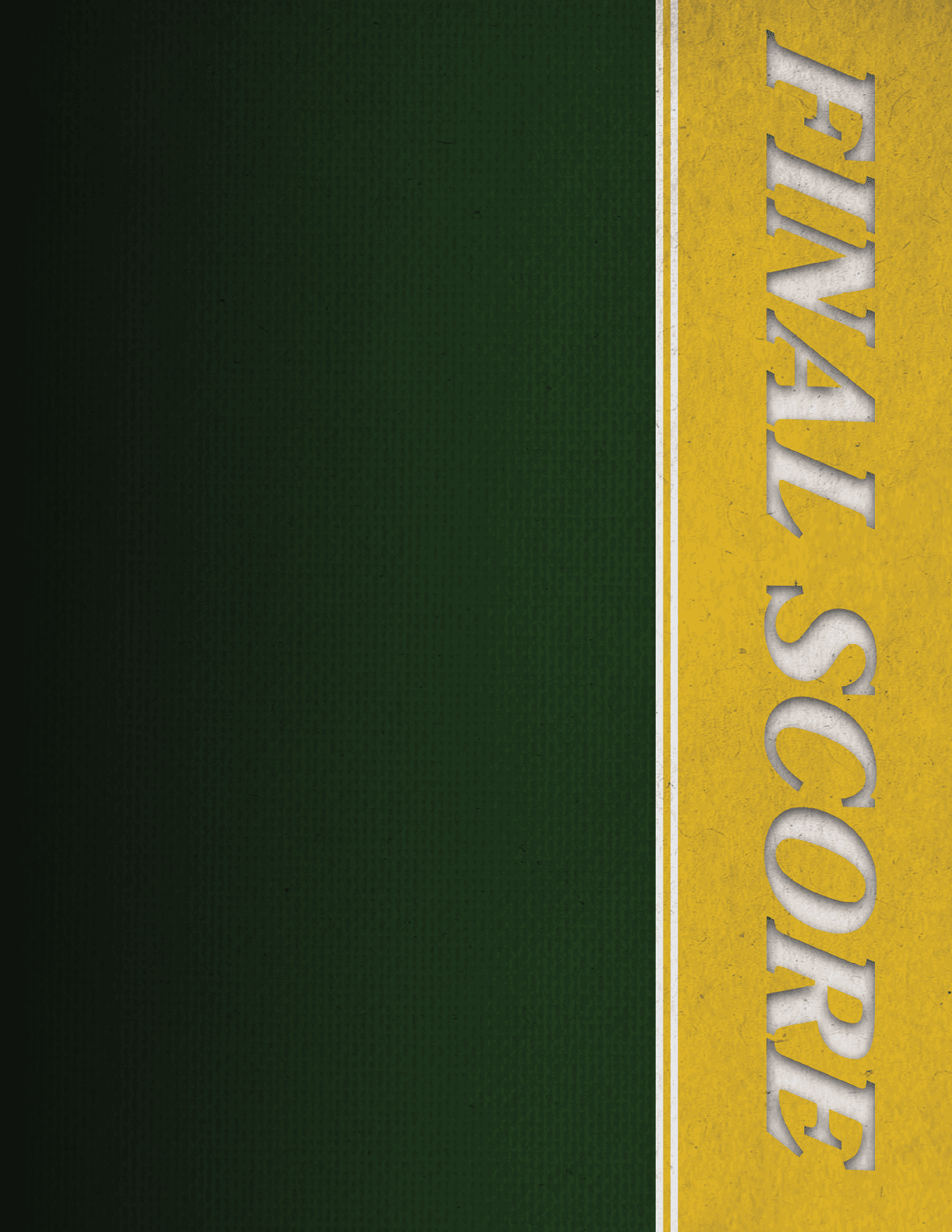 A green and yellow striped banner with the words “Final Score" written on it. AI generated content