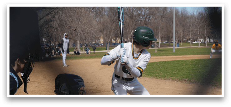 A baseball player is swinging a bat at a ball. AI generated content