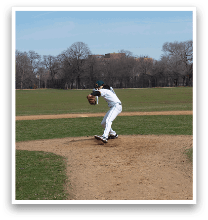 A baseball player in a white uniform is pitching a ball on a field. AI generated content