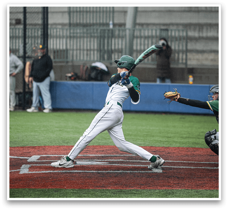 A baseball player is swinging a bat, attempting to hit the ball. AI generated content