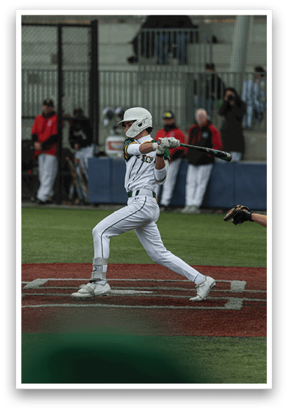 A baseball player is swinging a bat at a ball during a game. AI generated content