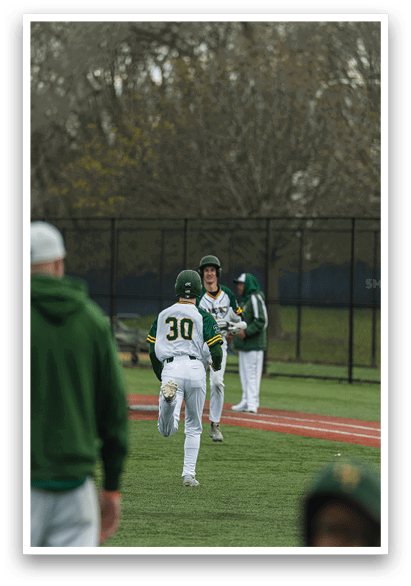 A baseball player wearing a helmet and jersey is running on the field. AI generated content