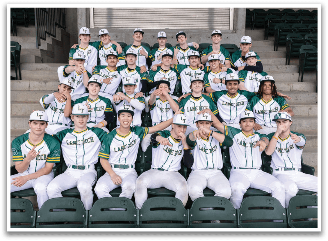 A group of young baseball players pose for a photo. AI generated content