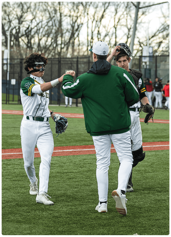 A group of baseball players celebrating on the field. AI generated content